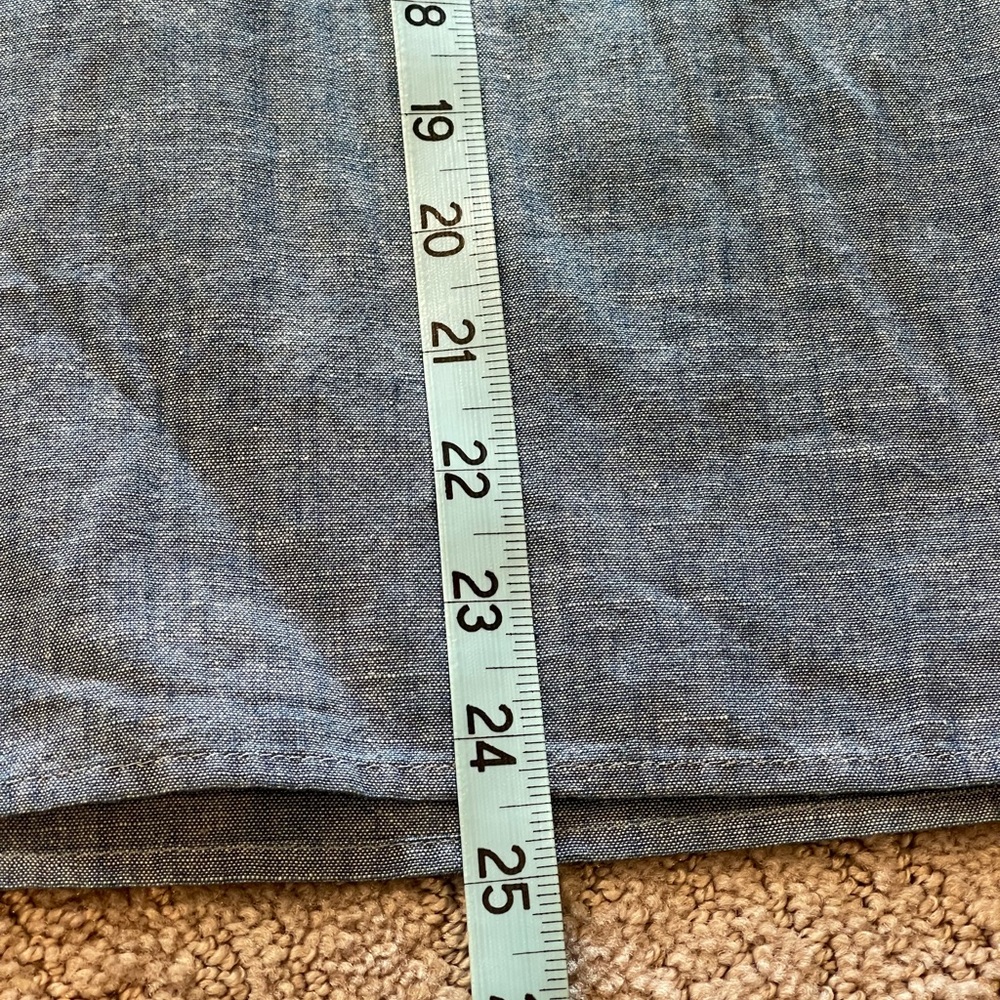 NWT J. Crew Light Blue Ruffle Blouse, Short Flutter Sleeves, Chambray, V-Neck, M - Picture 9 of 11
